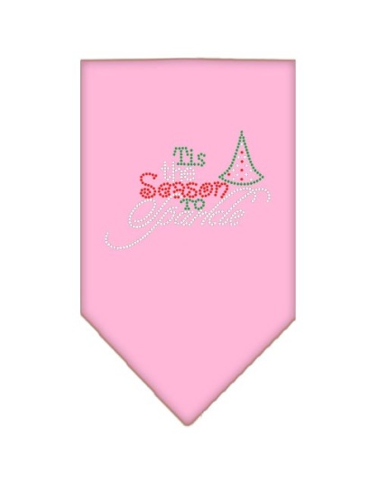 Tis the Season to Sparkle Rhinestone Bandana Light Pink Large
