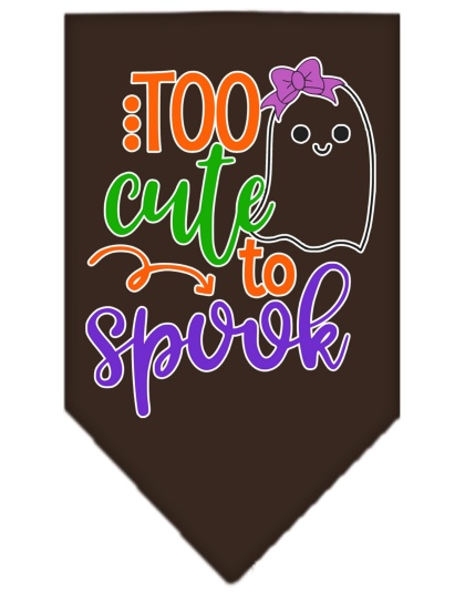Too Cute to Spook-Girly Ghost Screen Print Bandana Cocoa Large