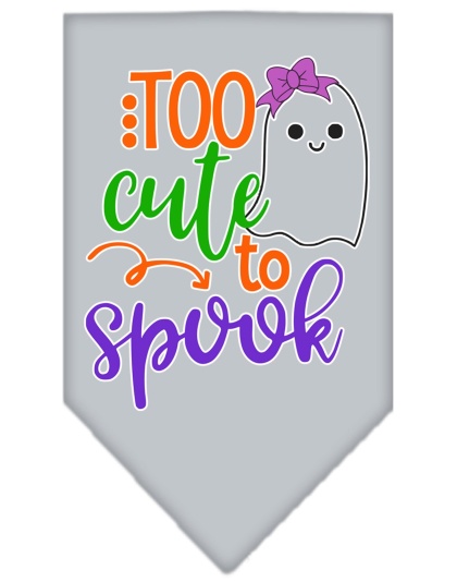 Too Cute to Spook-Girly Ghost Screen Print Bandana Grey Large