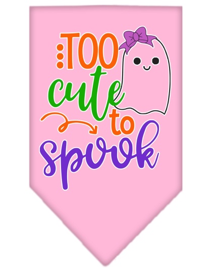 Too Cute to Spook-Girly Ghost Screen Print Bandana Light Pink Large
