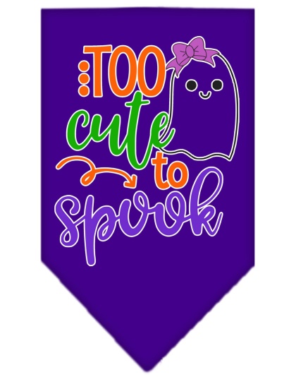 Too Cute to Spook-Girly Ghost Screen Print Bandana Purple Large