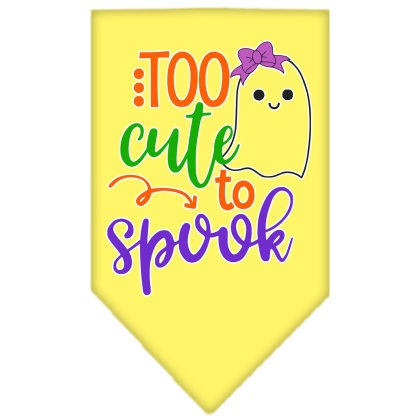 Too Cute to Spook-Girly Ghost Screen Print Bandana Yellow Large