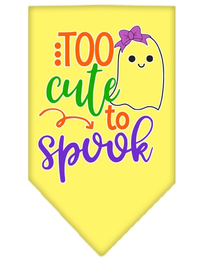 Too Cute to Spook-Girly Ghost Screen Print Bandana Yellow Large