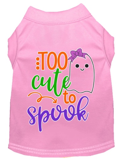 Too Cute to Spook-Girly Ghost Screen Print Dog Shirt Light Pink Lg