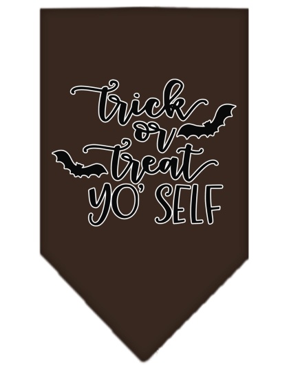 Trick or Treat Yo' Self Screen Print Bandana Cocoa Large