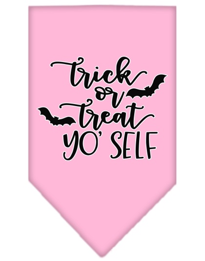 Trick or Treat Yo' Self Screen Print Bandana Light Pink Large