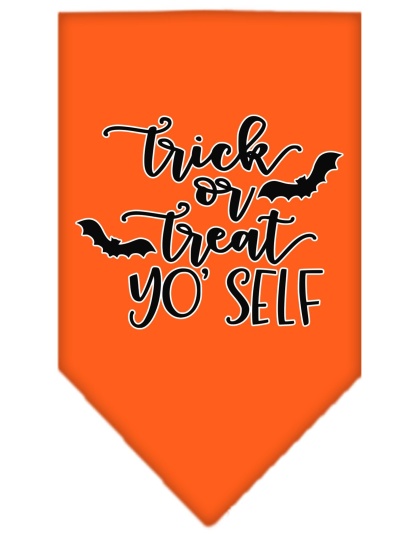 Trick or Treat Yo' Self Screen Print Bandana Orange Large