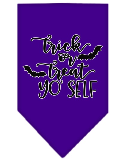 Trick or Treat Yo' Self Screen Print Bandana Purple Large