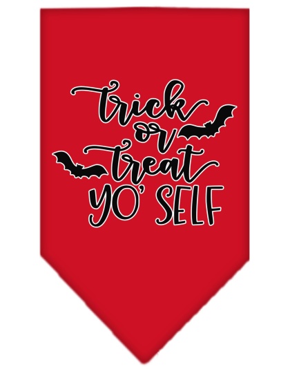 Trick or Treat Yo' Self Screen Print Bandana Red Large