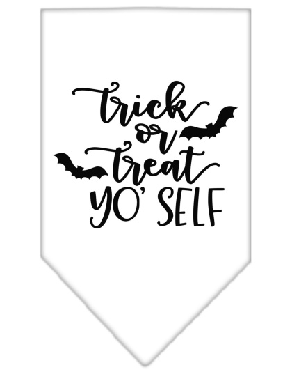 Trick or Treat Yo' Self Screen Print Bandana White Large