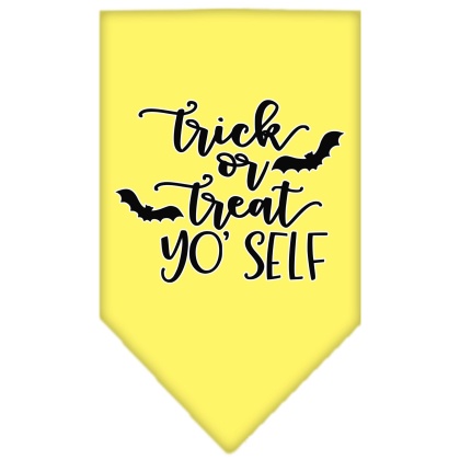Trick or Treat Yo' Self Screen Print Bandana Yellow Large