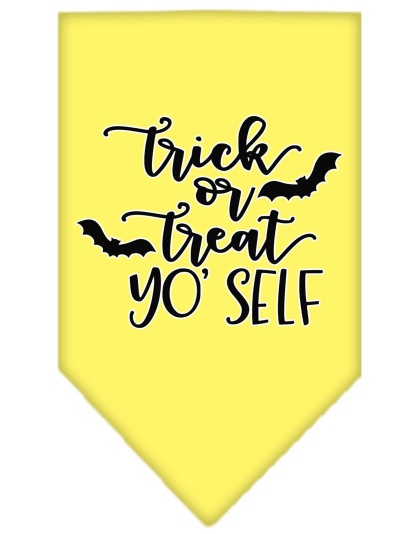 Trick or Treat Yo' Self Screen Print Bandana Yellow Large