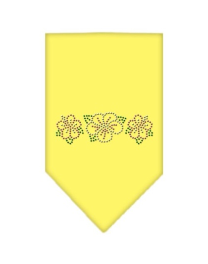 Tropical Flower Rhinestone Bandana Yellow Large