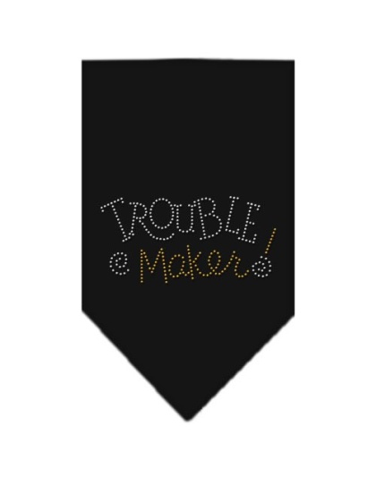 Trouble Maker Rhinestone Bandana Black Large