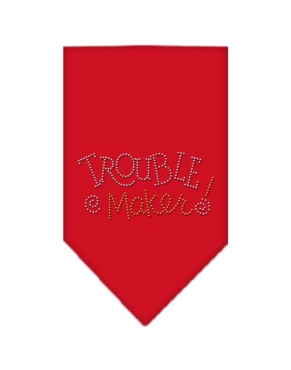 Trouble Maker Rhinestone Bandana Red Large