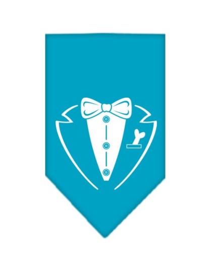 Tuxedo Screen Print Bandana Turquoise Large