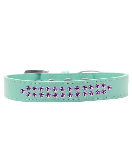 Two Row Purple Crystal Size 12 Aqua Dog Collar