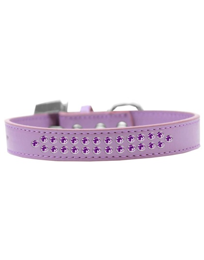 Two Row Purple Crystal Size 12 Lavender Dog Collar