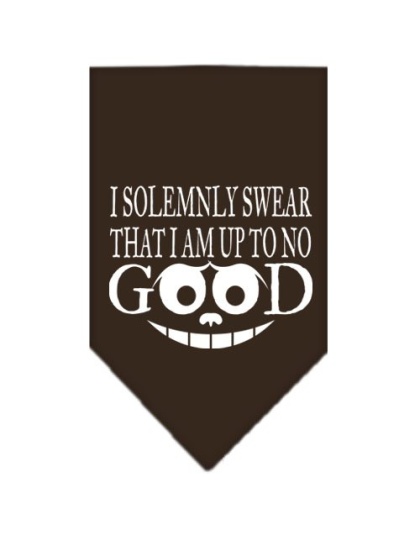 Up to No Good Screen Print Bandana Cocoa Large