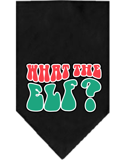 What the Elf Screen Print Bandana Black Size Small