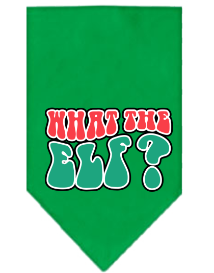 What the Elf Screen Print Bandana Emerald Green Size Small