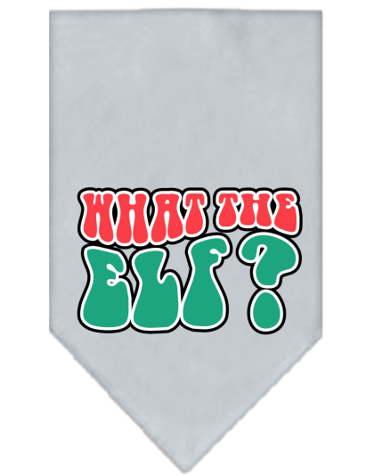 What the Elf Screen Print Bandana Grey Size Small