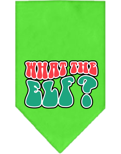 What the Elf Screen Print Bandana Lime Green Size Small