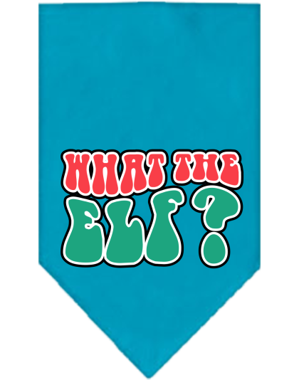 What the Elf Screen Print Bandana Turquoise Size Small