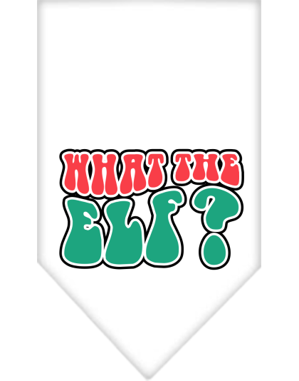 What the Elf Screen Print Bandana White Size Small