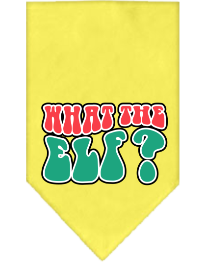 What the Elf Screen Print Bandana Yellow Size Small