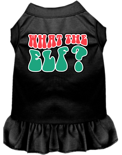 What the Elf Screen Print Dog Dress Black Size XS