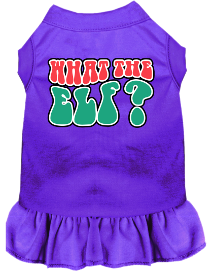 What the Elf Screen Print Dog Dress Purple Size XS