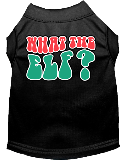 What the Elf Screen Print Dog Shirt Black Size XS