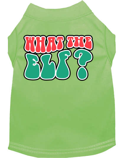What the Elf Screen Print Dog Shirt Lime Green Size XS