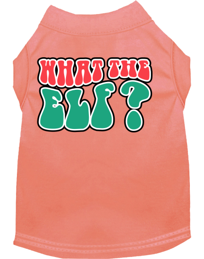 What the Elf Screen Print Dog Shirt Peach Size XS
