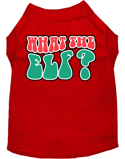 What the Elf Screen Print Dog Shirt Red Size XS