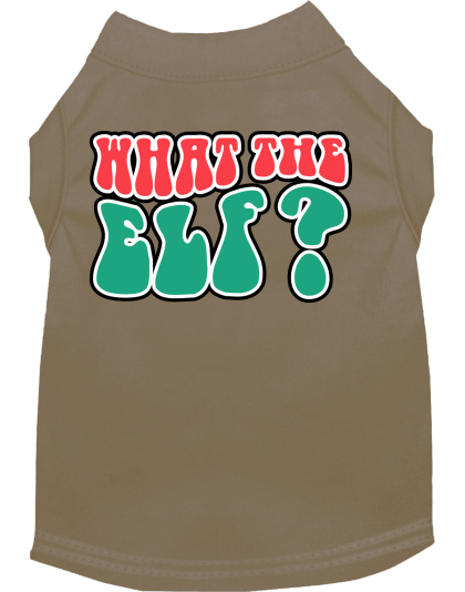 What the Elf Screen Print Dog Shirt Tan Size XS