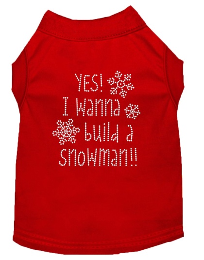 Yes! I want to build a Snowman Rhinestone Dog Shirt Red Lg